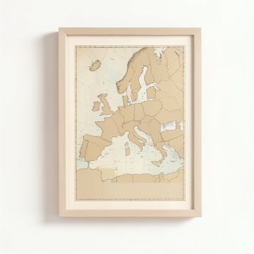 Ethnographische Karte Von Europa , 1847 By Heinrich Berghaus Framed Graphic Art On Canvas (synthetic illustration; no displayed measurements)