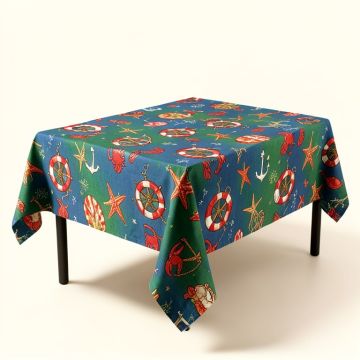 Ships Wheel Tablecloth (synthetic illustration; no displayed measurements)