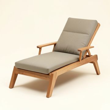 Outdoor Reclining Chaise Lounge With Cushion (synthetic illustration; no displayed measurements)
