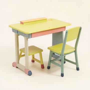 Flor Kids 20 '' Writing Desk And Two Chair Set (synthetic illustration; no displayed measurements)
