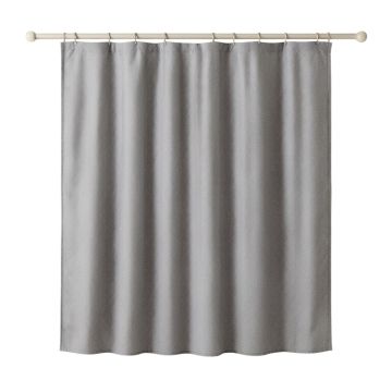 Ridge Branch Shower Curtain Hanging Flat From A Plain Rod - Gray