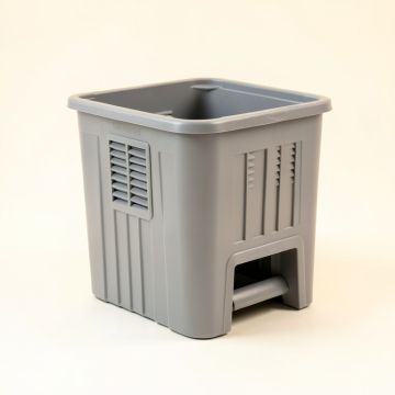 Willow Crest Closed Garden Compost Bin - Gray (synthetic illustration; no displayed measurements)