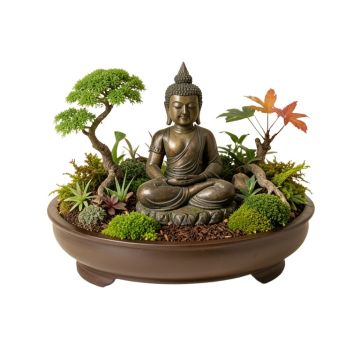 Desktop Zen Garden With Thai Buddha Figurine