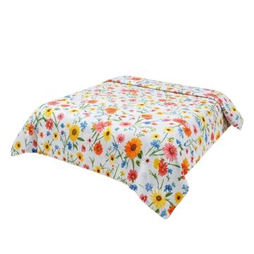 70S Party Party Flyer Inspired And Curved With Daisies Audio Cassette Tape Duvet Cover Set