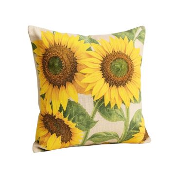 Hoerner Sunflower Linen Throw Pillow
