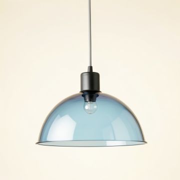 Reed Bridge Pendant Light Suspended From One Plain Cable - Blue (synthetic illustration; no displayed measurements)