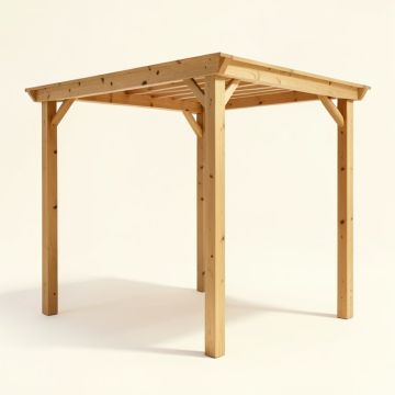 Cedar Pergola Solid Wood With Canopy (synthetic illustration; no displayed measurements)