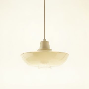 Brook Bridge Pendant Light Suspended From One Plain Cable - Ivory (synthetic illustration; no displayed measurements)