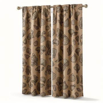 Ambesonne Sea Shells 2 Panel Curtain Set (synthetic illustration; no displayed measurements)