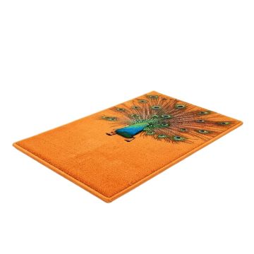 Pretty Peacock 30 In . X 18 In . Non-Slip Outdoor Door Mat