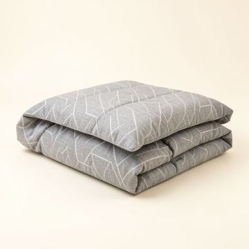 Henning Gray Geometric Linen Comforter (synthetic illustration; no displayed measurements)