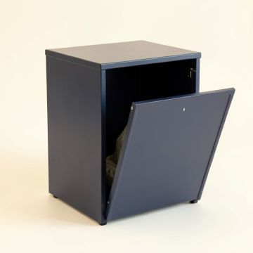 Flint Bend Freestanding Pull-Out Hamper Cabinet - Navy (synthetic illustration; no displayed measurements)