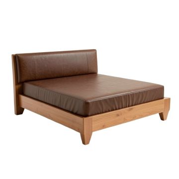 Milano Solid Wood Upholstered Low Profile Platform Bed