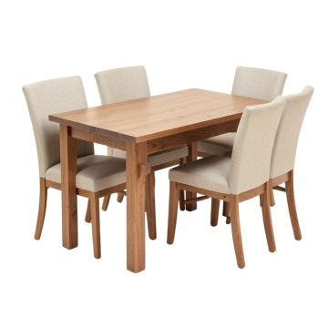 Lavertue 5 - Piece Rubberwood Solid Wood Dining Set