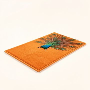 Pretty Peacock 30 In . X 18 In . Non-Slip Outdoor Door Mat (synthetic illustration; no displayed measurements)