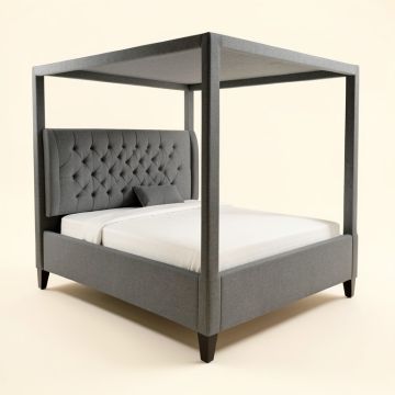 Dessence Tufted Four Poster Bed (synthetic illustration; no displayed measurements)