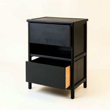 Laurel Branch Freestanding Pull-Out Hamper Cabinet - Black (synthetic illustration; no displayed measurements)
