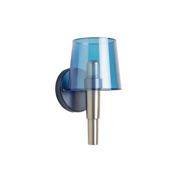 Meadow Bridge Wall Sconce Mounted On A Plain Wall - Blue