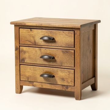 Steinhauer Classic Rustic Wood Storage 3 Drawer Nightstand (synthetic illustration; no displayed measurements)