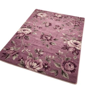 Surrell Floral Flatweave Plum Indoor / Outdoor Area Rug