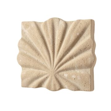 6 '' X 6 '' Seastone Cement Scallop Fossil Impression Decorative Accent Tile In Buff (synthetic illustration; no displayed measurements)