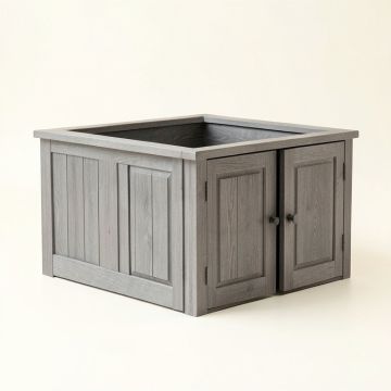 Olive Branch Empty Furniture-Style Litter Enclosure - Gray (synthetic illustration; no displayed measurements)