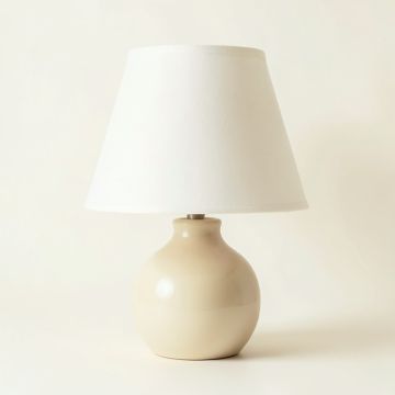 Juniper Bridge Table Lamp With A Plain Fabric Shade - Ivory (synthetic illustration; no displayed measurements)