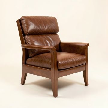 Chippendale 33 '' Wide Genuine Leather Manual Wing Chair Recliner (synthetic illustration; no displayed measurements)