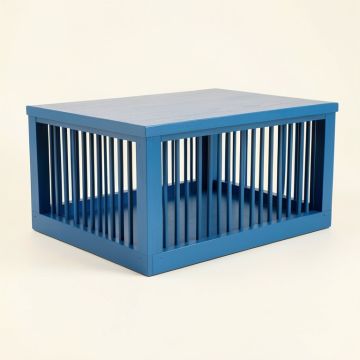 Laurel Falls Empty Furniture-Style Pet Crate - Blue (synthetic illustration; no displayed measurements)