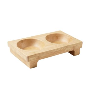 Clay Bluff Pet Feeding Stand With Two Plain Empty Bowls - Beige
