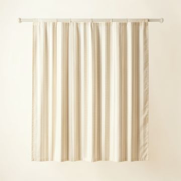 Willow Bluff Shower Curtain Hanging Flat From A Plain Rod - Ivory (synthetic illustration; no displayed measurements)