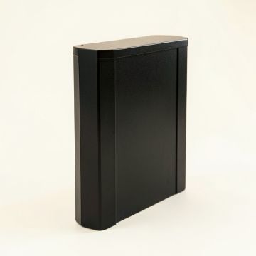 Ridge Arc Narrow Outdoor Storage Bench - Black (synthetic illustration; no displayed measurements)