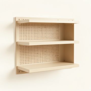 Sage Branch Empty Wall-Mounted Tool Organizer Panel - Beige (synthetic illustration; no displayed measurements)