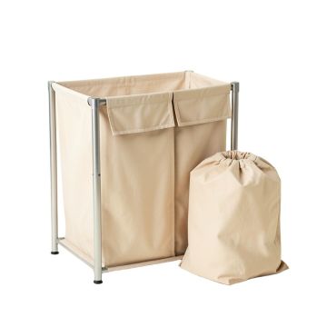 Aspen Crest Laundry Sorting Station With Plain Removable Bags - Beige