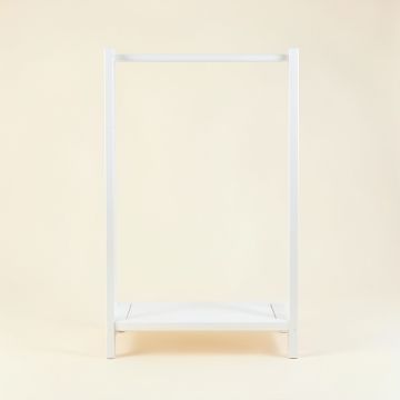 Dawn Arc Empty Garment Rack (synthetic illustration; no displayed measurements)
