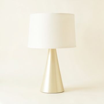 Vale Dale Table Lamp With A Plain Fabric Shade - Ivory (synthetic illustration; no displayed measurements)