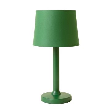 Laurel Crest Table Lamp With A Plain Fabric Shade - Green