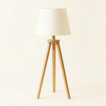 Willow Crossing Floor Lamp With A Plain Fabric Shade - Ivory (synthetic illustration; no displayed measurements)