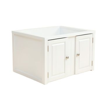 Field Field Empty Furniture-Style Litter Enclosure - White
