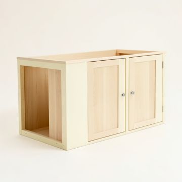 Willow Bridge Empty Furniture-Style Litter Enclosure - Cream (synthetic illustration; no displayed measurements)