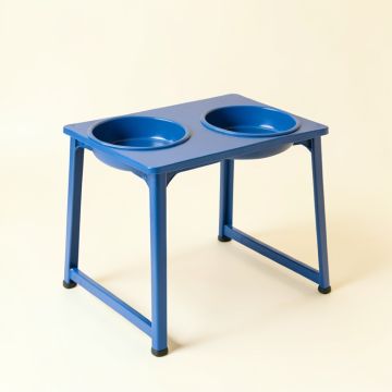 Holly Dell Pet Feeding Stand With Two Plain Empty Bowls - Blue (synthetic illustration; no displayed measurements)