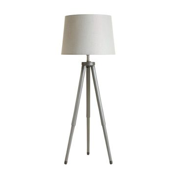 Moss Bend Floor Lamp With A Plain Fabric Shade - Gray