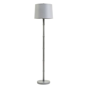 Fern Dale Floor Lamp With A Plain Fabric Shade - Gray
