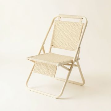 Glen Crest Folding Outdoor Chair - Ivory (synthetic illustration; no displayed measurements)