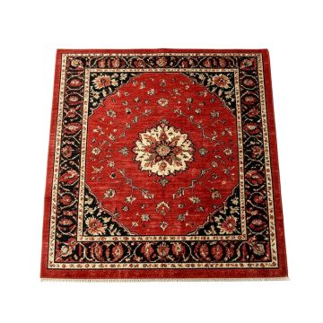 Skaggs Oriental Machine Made Power Loom Wool/Polyester Red/Cream/Black Area Rug