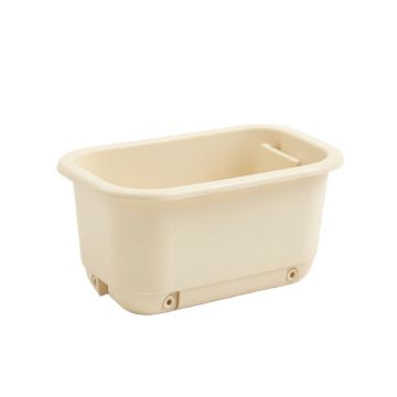 Holly Branch Empty Railing Planter With Integral Brackets - Ivory