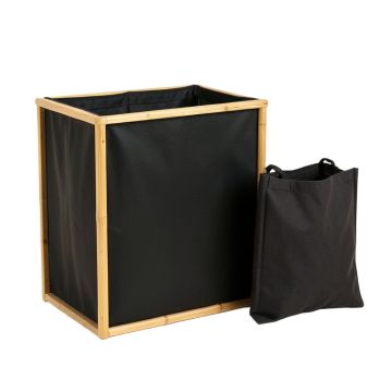 Sage Canyon Laundry Sorting Station With Plain Removable Bags - Black