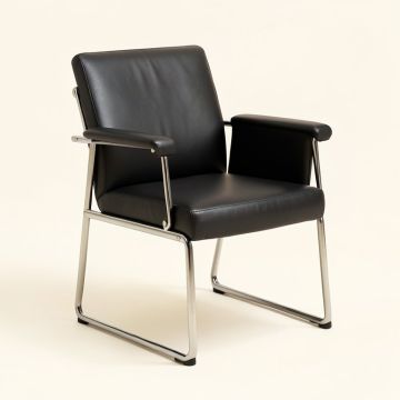 Gueye 15 '' W Bariatric Antimicrobial Leather Seat Waiting Room Chair With Metal Frame (synthetic illustration; no displayed measurements)
