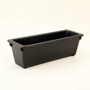 Clay Dale Empty Railing Planter With Integral Brackets - Black (synthetic illustration; no displayed measurements)