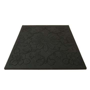 Tangier Scroll Floral 30 In . X 18 In . Non-Slip Outdoor Door Mat